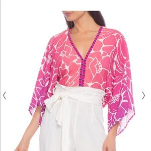 Farm rio embroidered neck top